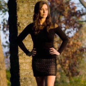 Black top with sheer on top